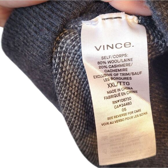 Vince Men's Grey Wool And Cashmere Blend Sweater Size XXL - Picture 5 of 7